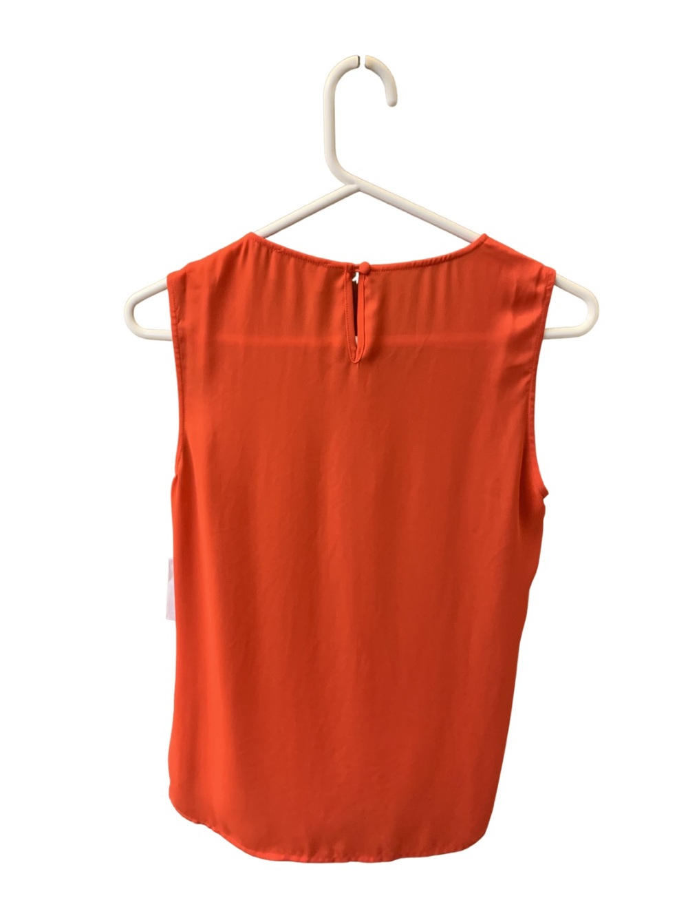2/$30 Shelli Segal Reddish Orange Sleeveless Blouse Polished Business Minimal - Picture 7 of 9
